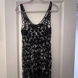 Free People Black Crochet Sleeveless Dress